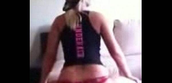  Naughty blonde white teen with a great ass shows off her twerking skils